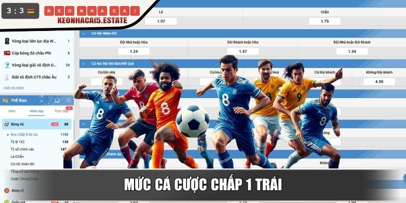 Mức cá cược chấp 1 trái
